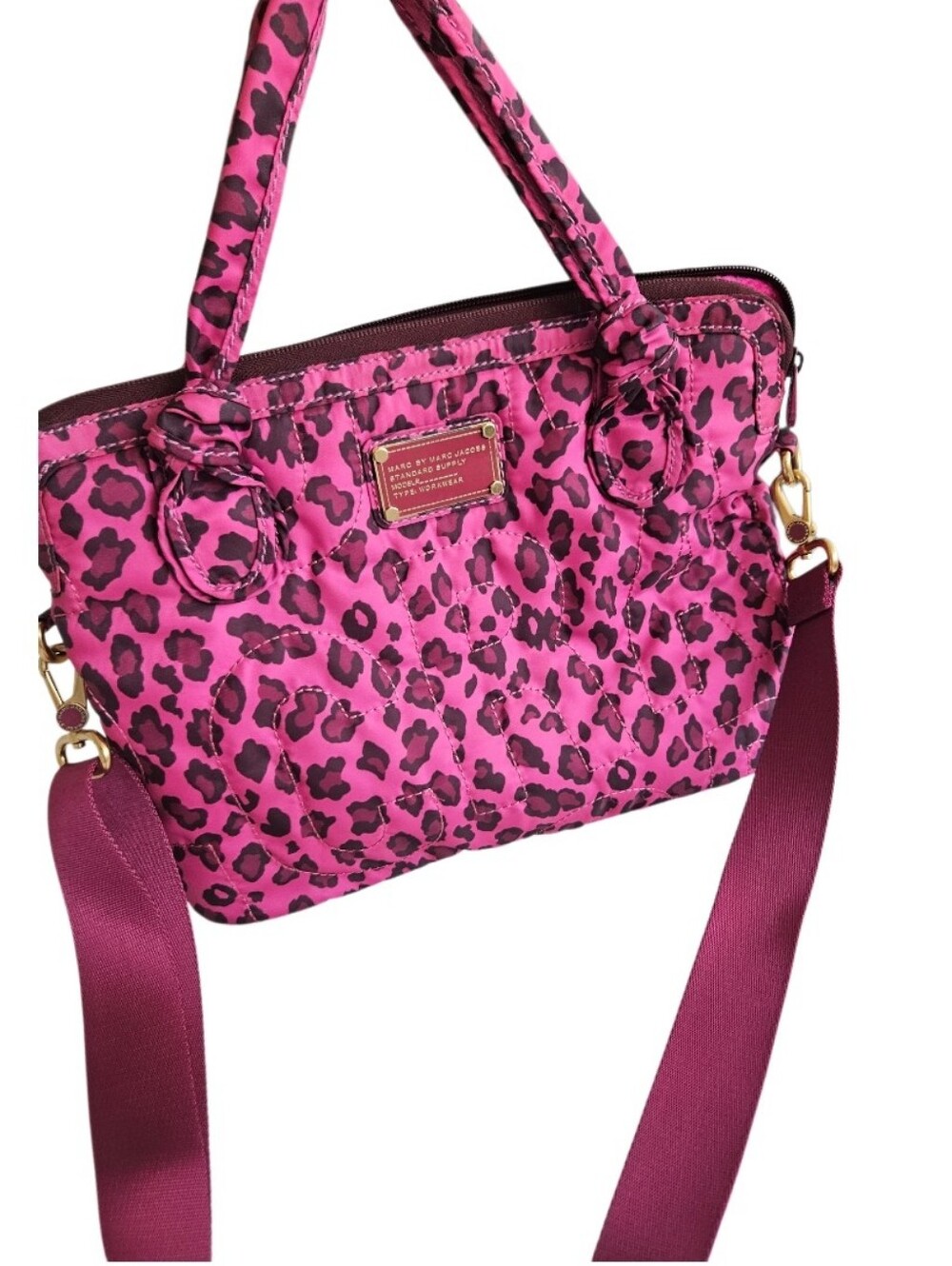 Marc by Marc Jacobs Pink Leopard Print Nylon Laptop Tote